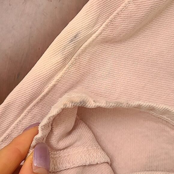 Madewell Pink Baggy Straight Jeans: Garment Dyed Edition women's size 26 - Picture 4 of 8